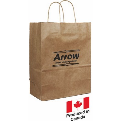 Recycled Natural Kraft Paper Shopping Bag 1C1S (8"x4.5"x10.75")